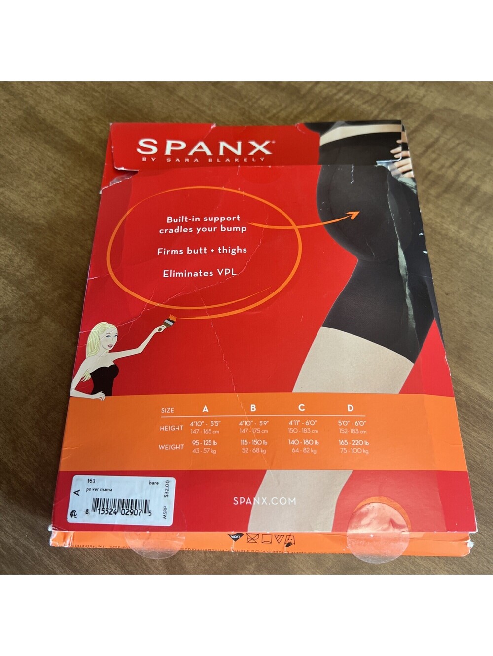 Spanx Mama Maternity Shaping Shorts All-day Support Beige Bare Size A